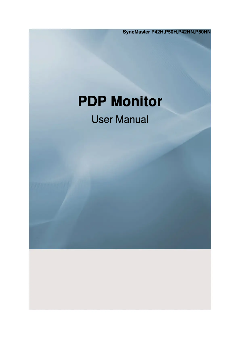 Image de la première page du manuel de l'appareil SyncMaster P50HN