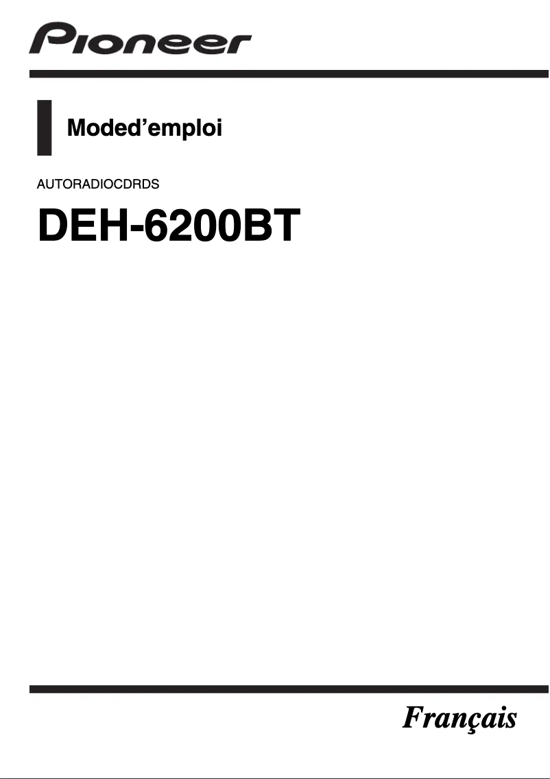Image de la première page du manuel de l'appareil DEH-6200BT