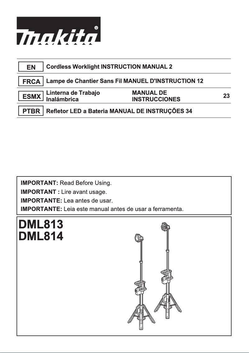 Página 1 del manual Manual de usuario Makita DML813