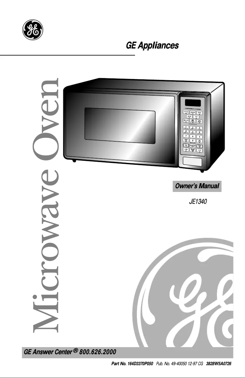 Page 1 de la notice Manuel d'utilisation et d'entretien GE JE1340WA