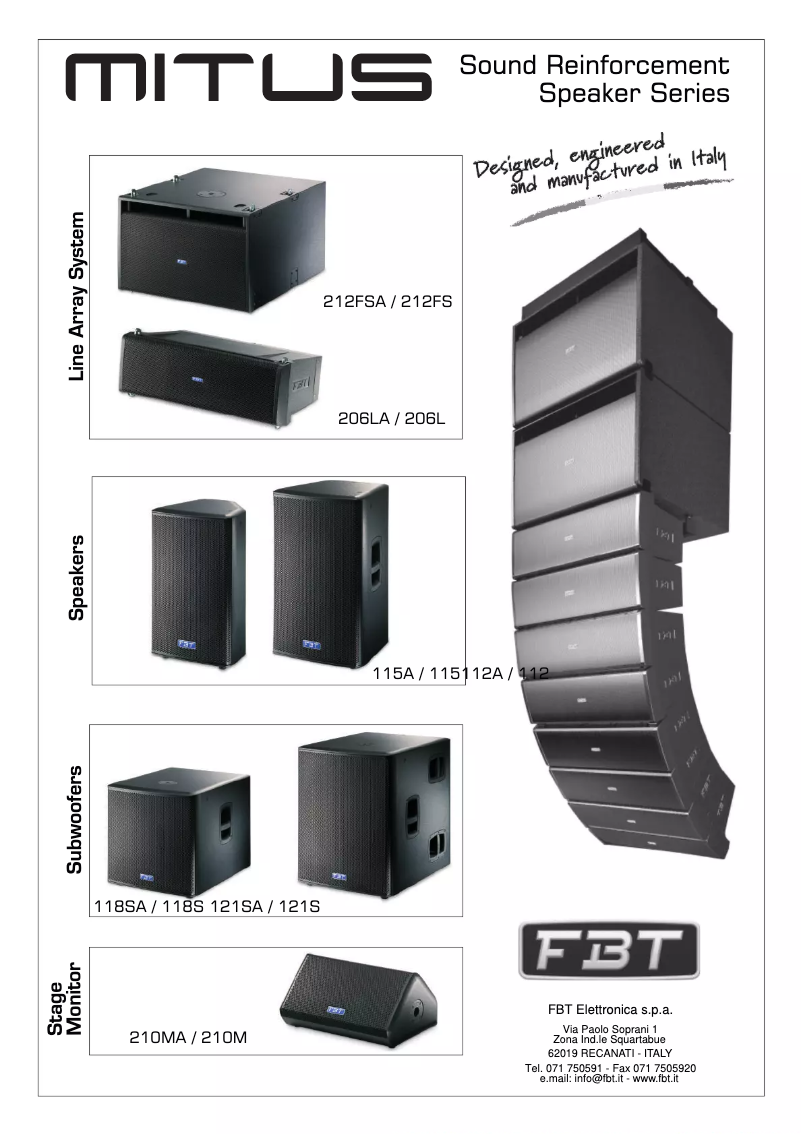 Page n°1 - Manuel utilisateur FBT Mitus 112
