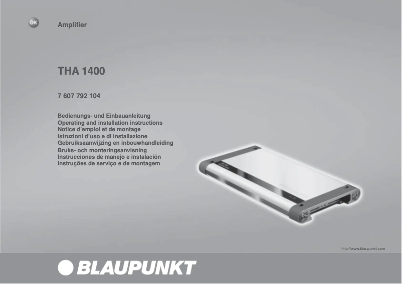 Page 1 de la notice Manuel utilisateur Blaupunkt THA 1400