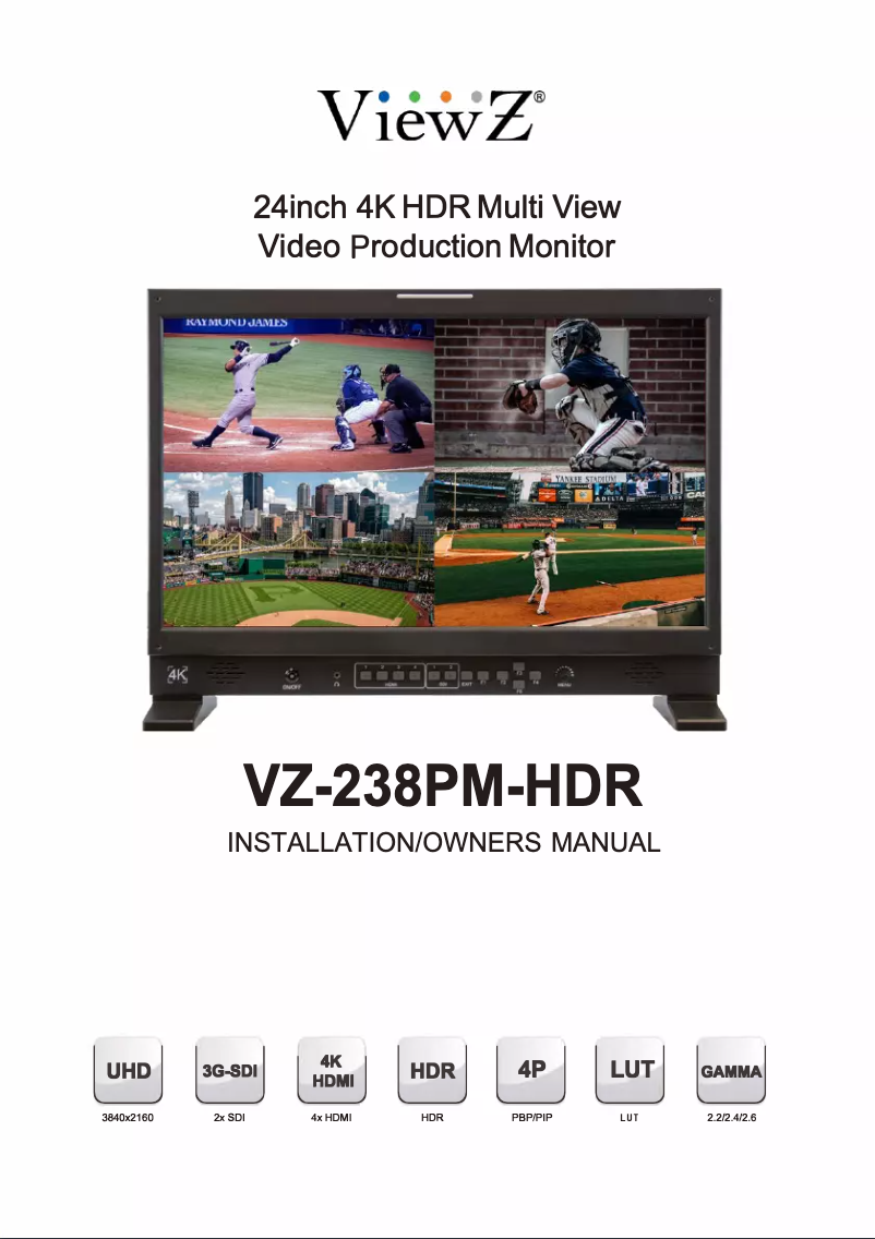 Page n°1 - Manuel utilisateur ViewZ VZ-238PM-HDR