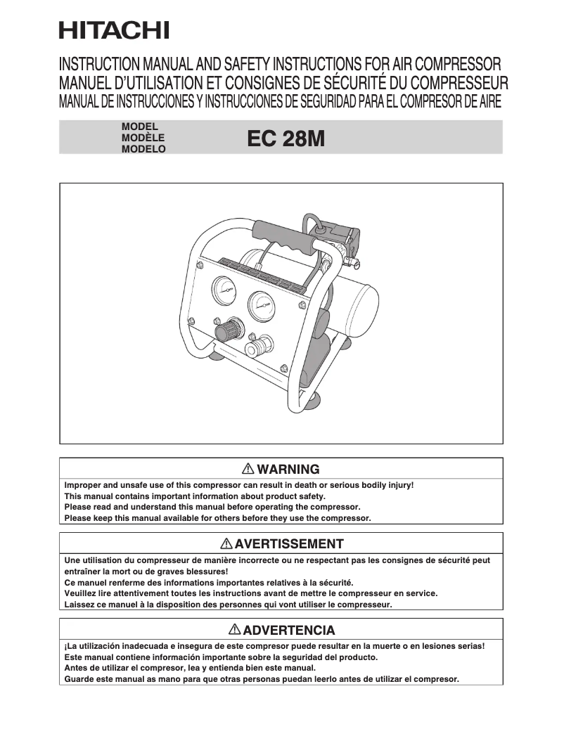 Page n°1 - Manuel utilisateur HiKOKI EC28M