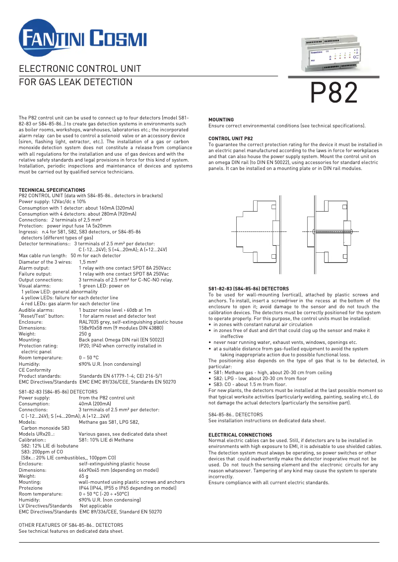 Page 1 de la notice Manuel utilisateur Fantini Cosmi P82