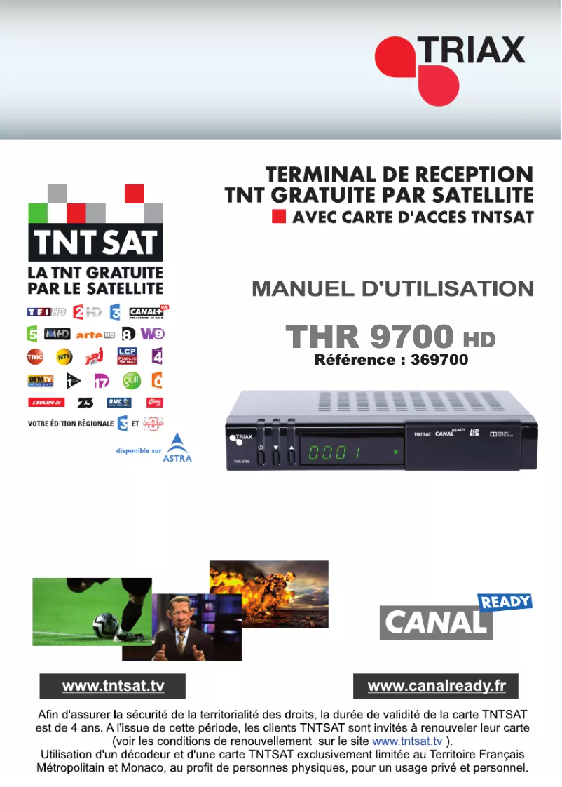 Page 1 de la notice Manuel utilisateur Triax THR 9700