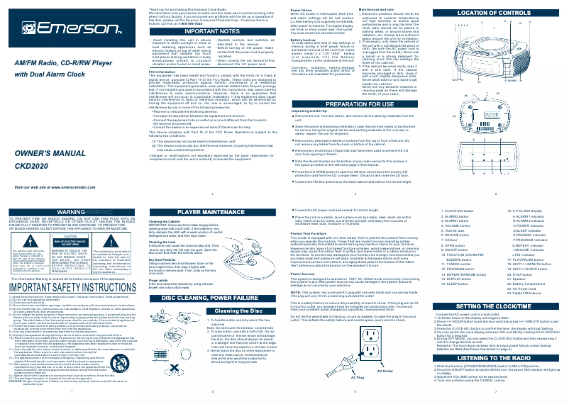 Image de la première page du manuel de l'appareil CKD2020