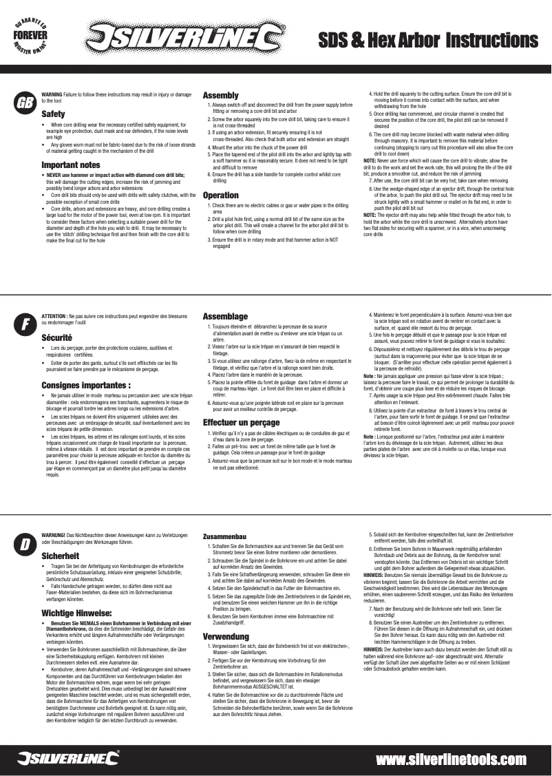 Page n°1 - Manuel utilisateur Silverline 719797