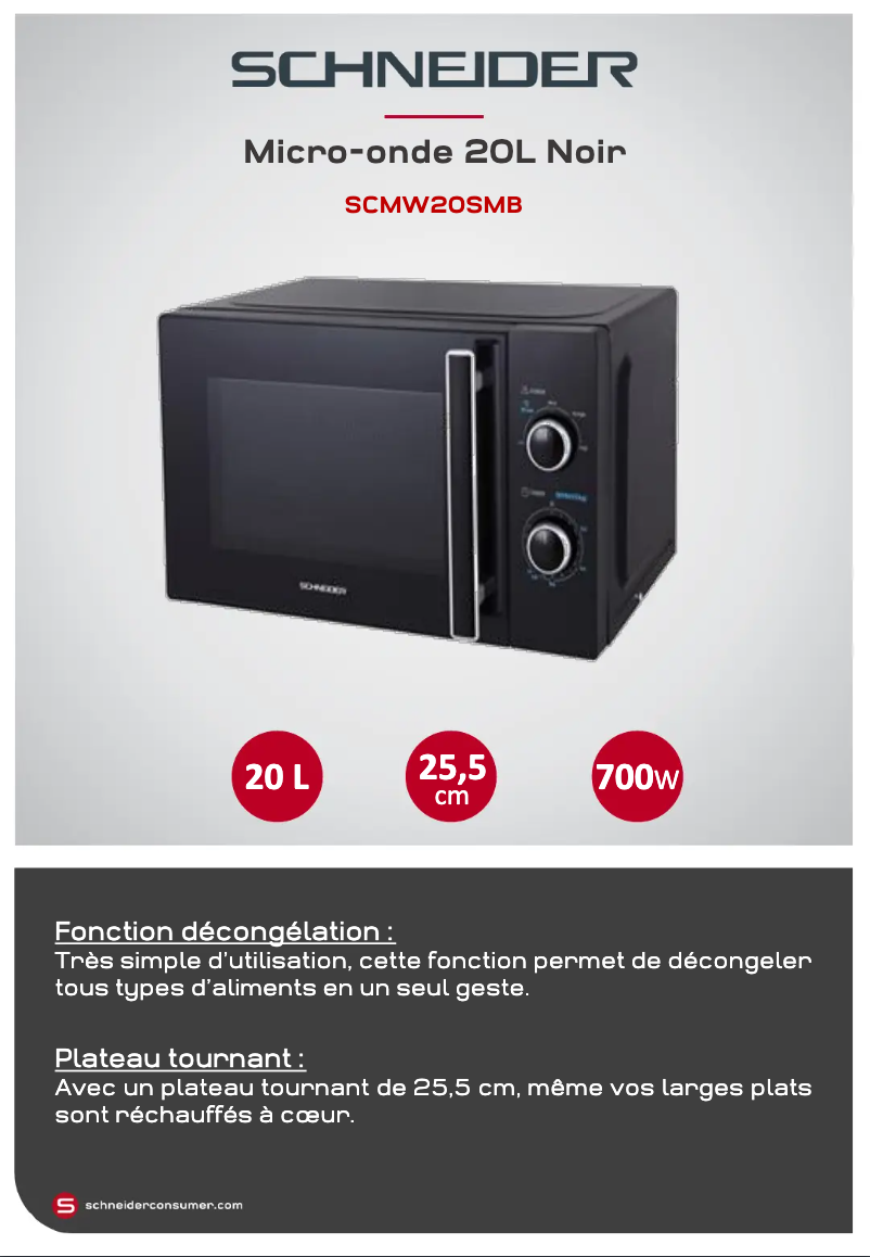 Page 1 de la notice Fiche technique Schneider SCMW20SMB
