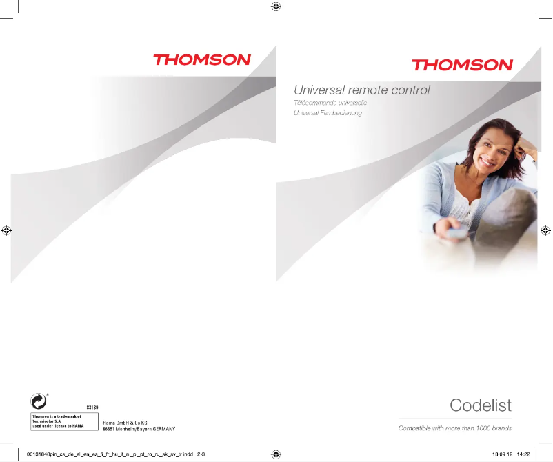 Page n°1 - Manuel utilisateur Hama ROC 5112