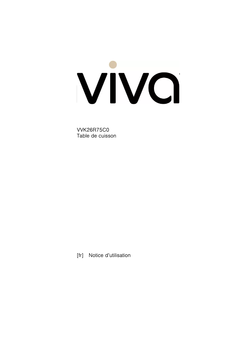 Page n°1 - Manuel utilisateur Viva VVK26R75C0