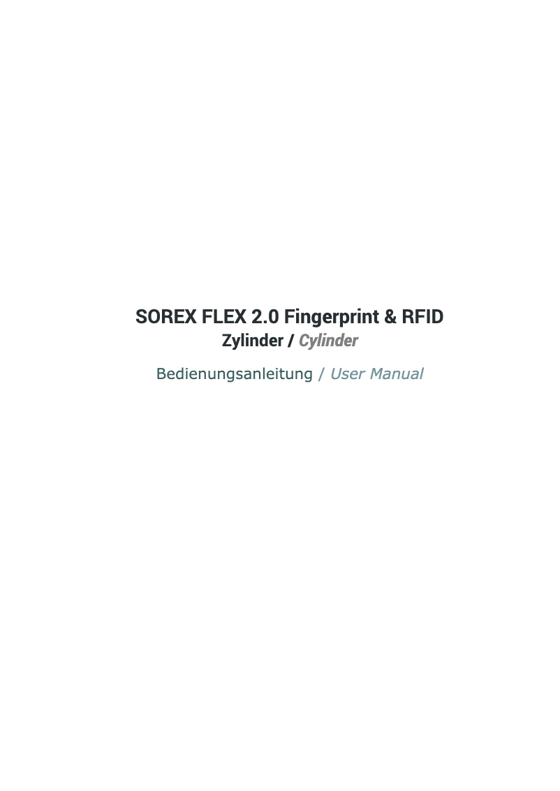 Page n°1 - Manuel utilisateur SOREX FLEX 2.0