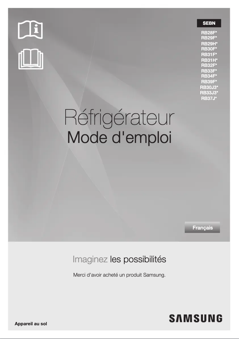 Page n°1 - Manuel utilisateur Samsung RB31HSR2DSA1EF