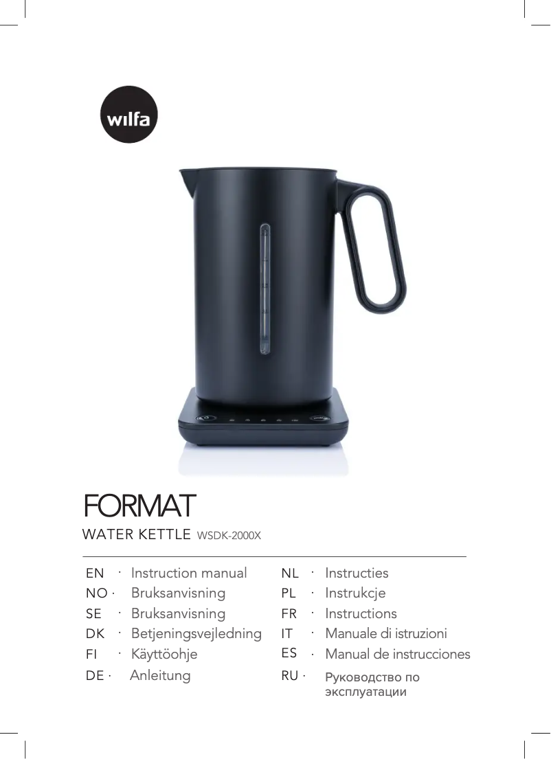 Página 1 del manual Manual de usuario Wilfa SVART Format WSDK-2000S