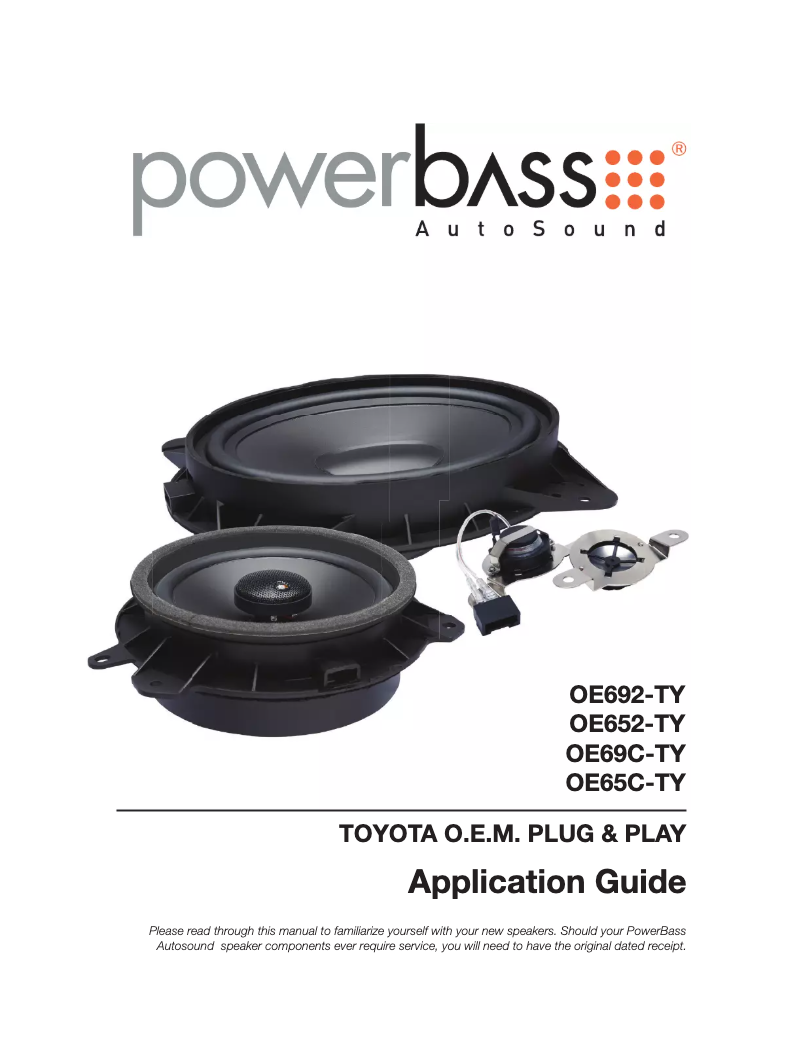 Page 1 de la notice Manuel utilisateur PowerBass OE65C-TY