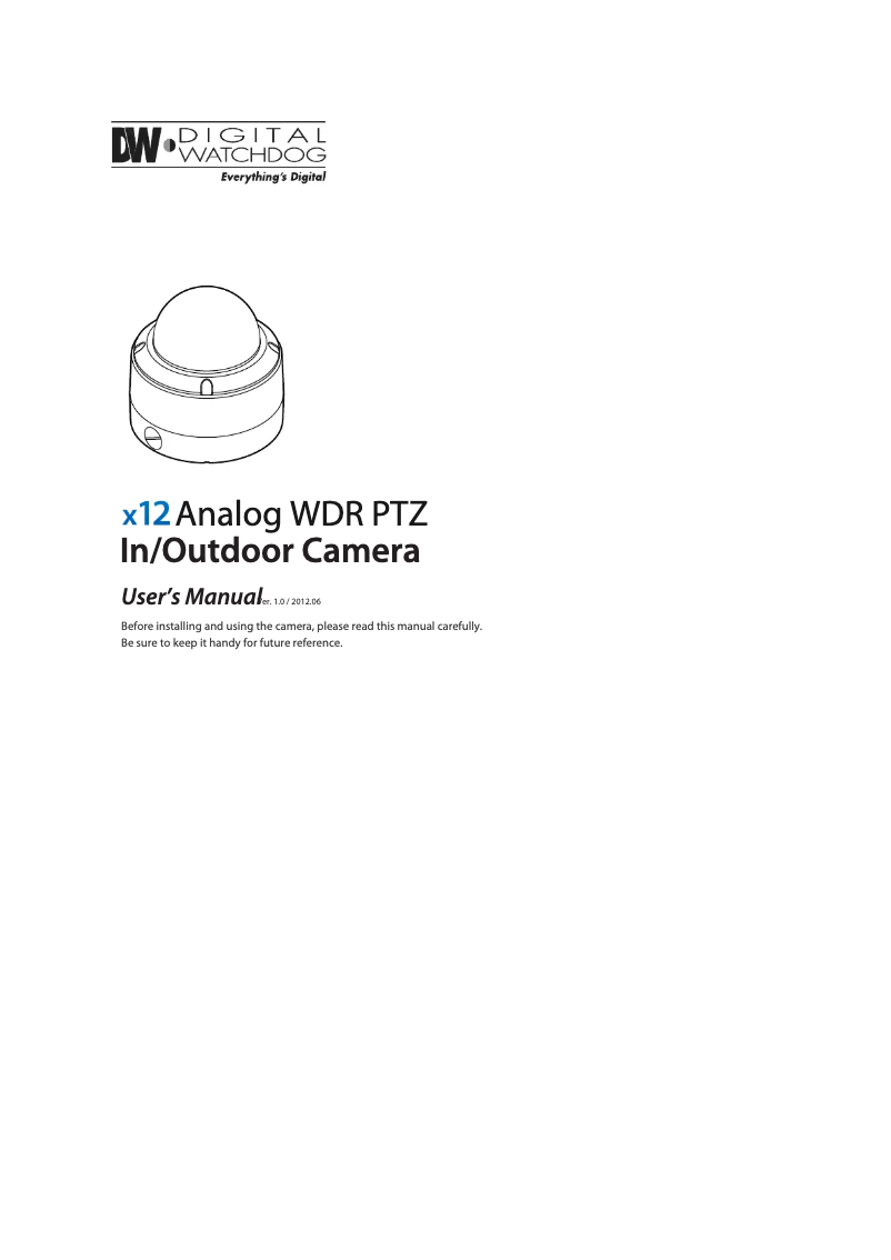 Page 1 de la notice Manuel utilisateur Digital Watchdog Star-Light DWC-PTZ12X