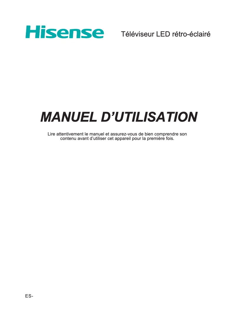Page n°1 - Manuel utilisateur Hisense UB50EC591UWTSEU