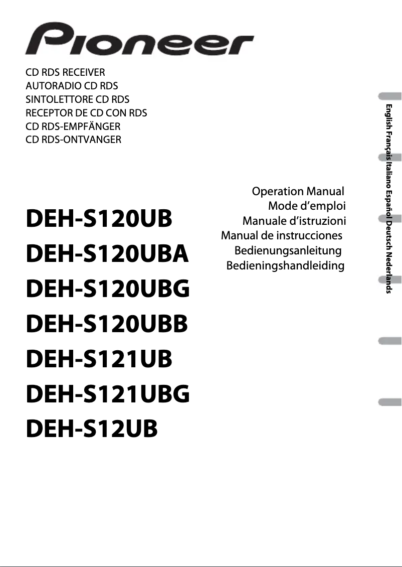 Page n°1 - Manuel utilisateur Pioneer DEH-S120UBG