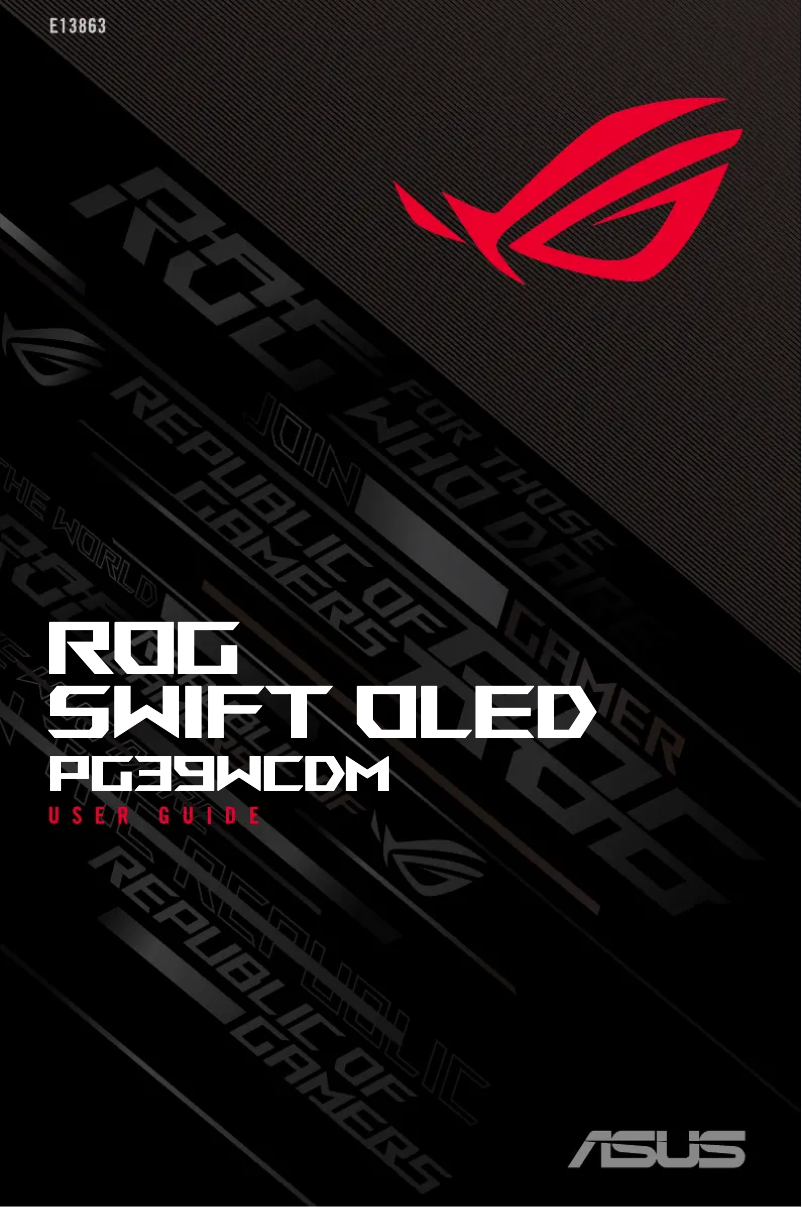 Page 1 de la notice Manuel utilisateur Asus ROG Swift OLED PG39WCDM