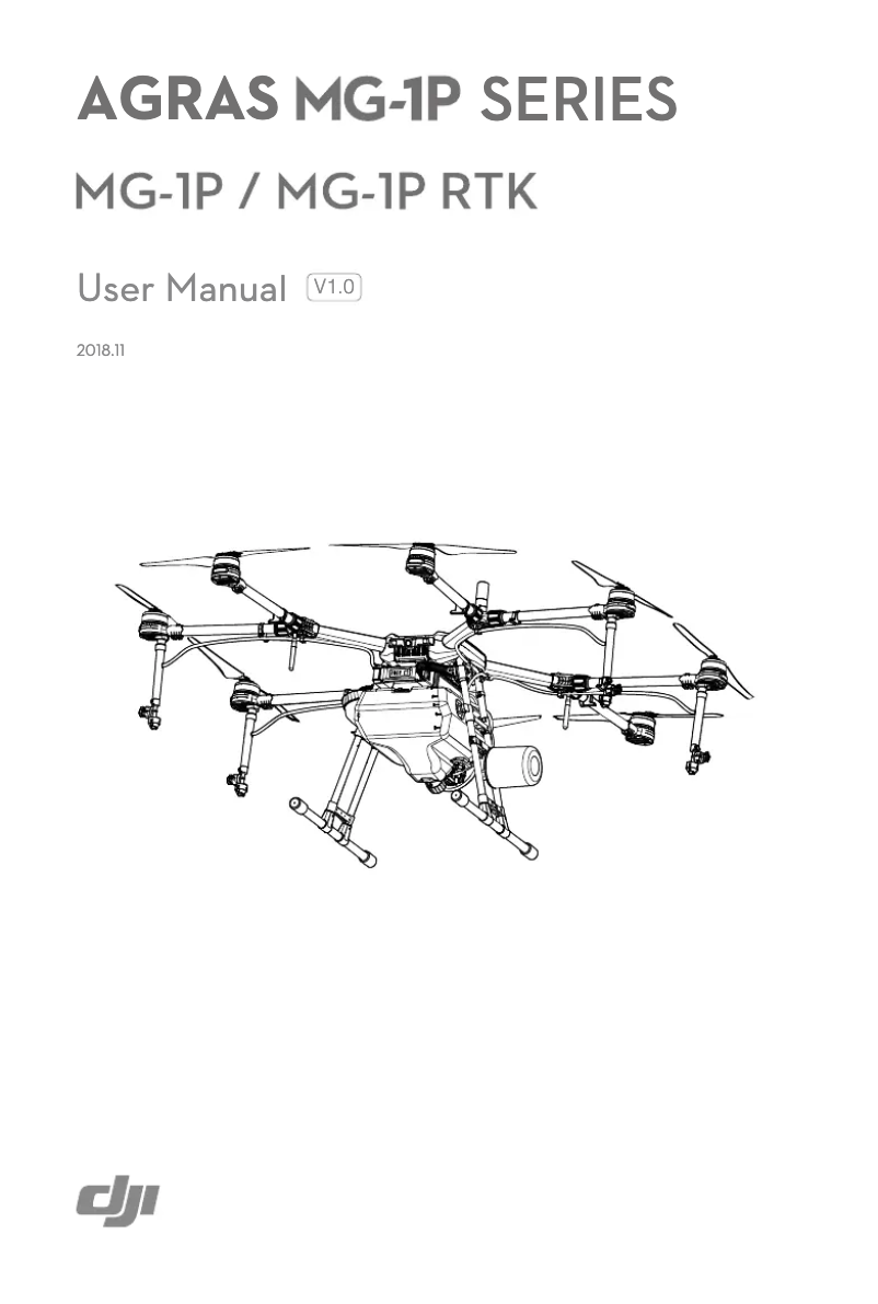 Page n°1 - Manuel utilisateur DJI Agras MG-1P RTK