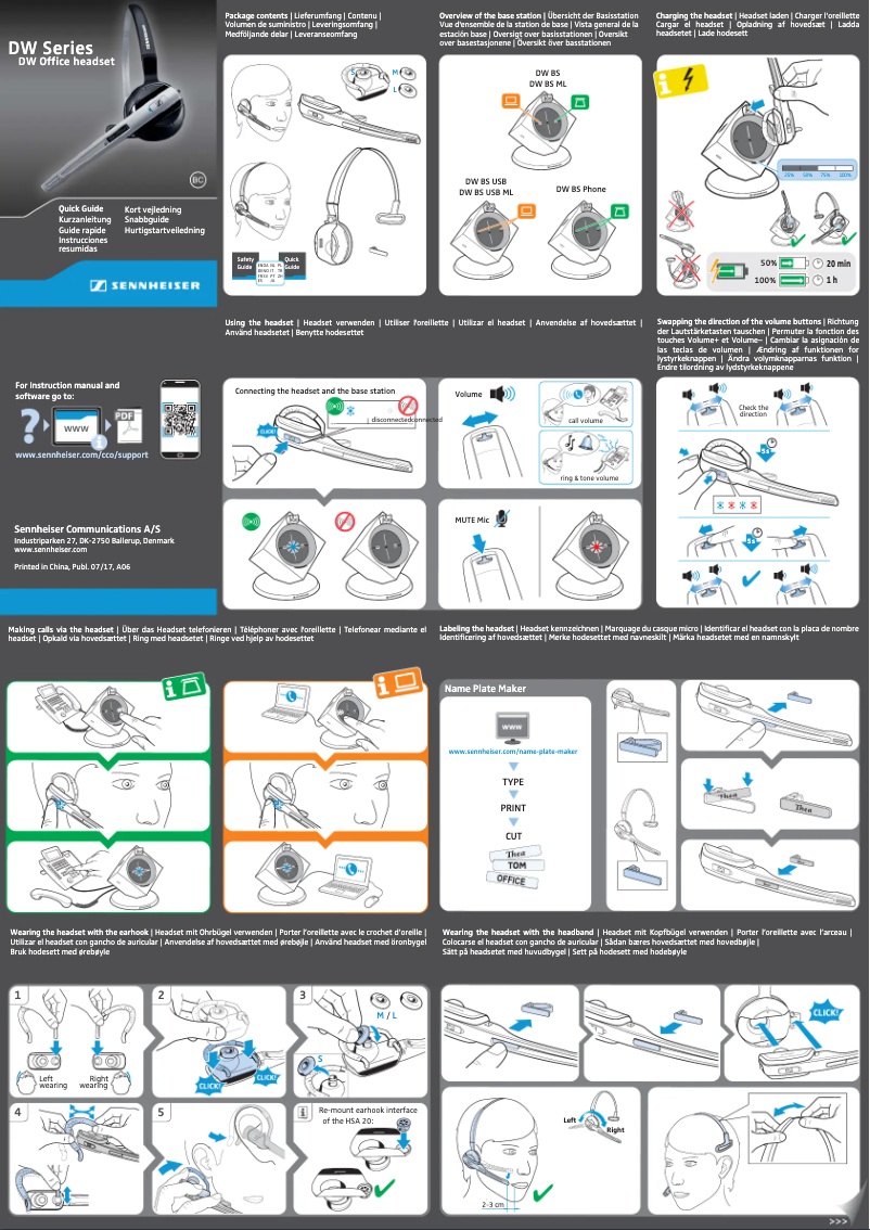 Page 1 de la notice Manuel utilisateur Sennheiser DW Office ML