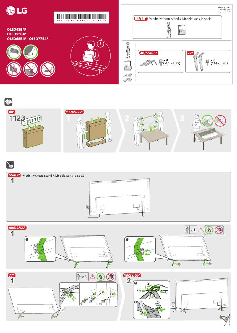Image de la première page du manuel de l'appareil OLED55B4PUA