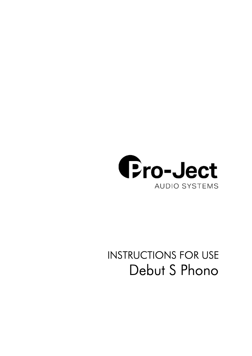 Page n°1 - Manuel utilisateur Pro-Ject Debut S Phono
