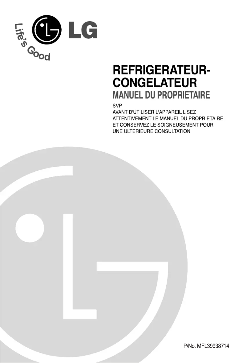 Page n°1 - Manuel utilisateur LG GR-M562YVQ