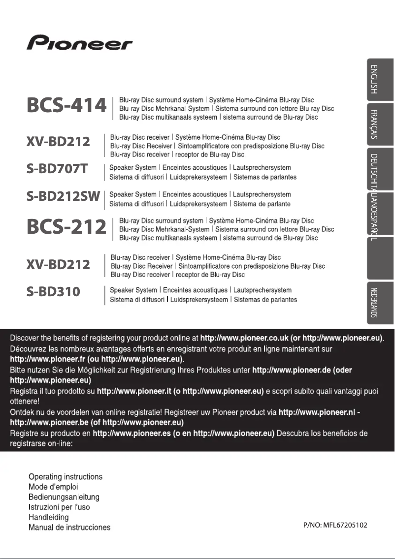 Página 1 del manual Manual de usuario Pioneer BCS-414