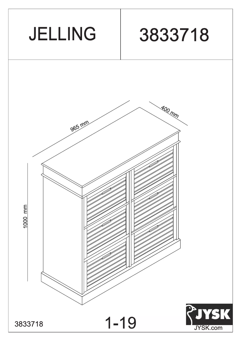 Page n°1 - Manuel utilisateur JYSK Jelling (97x100x40)