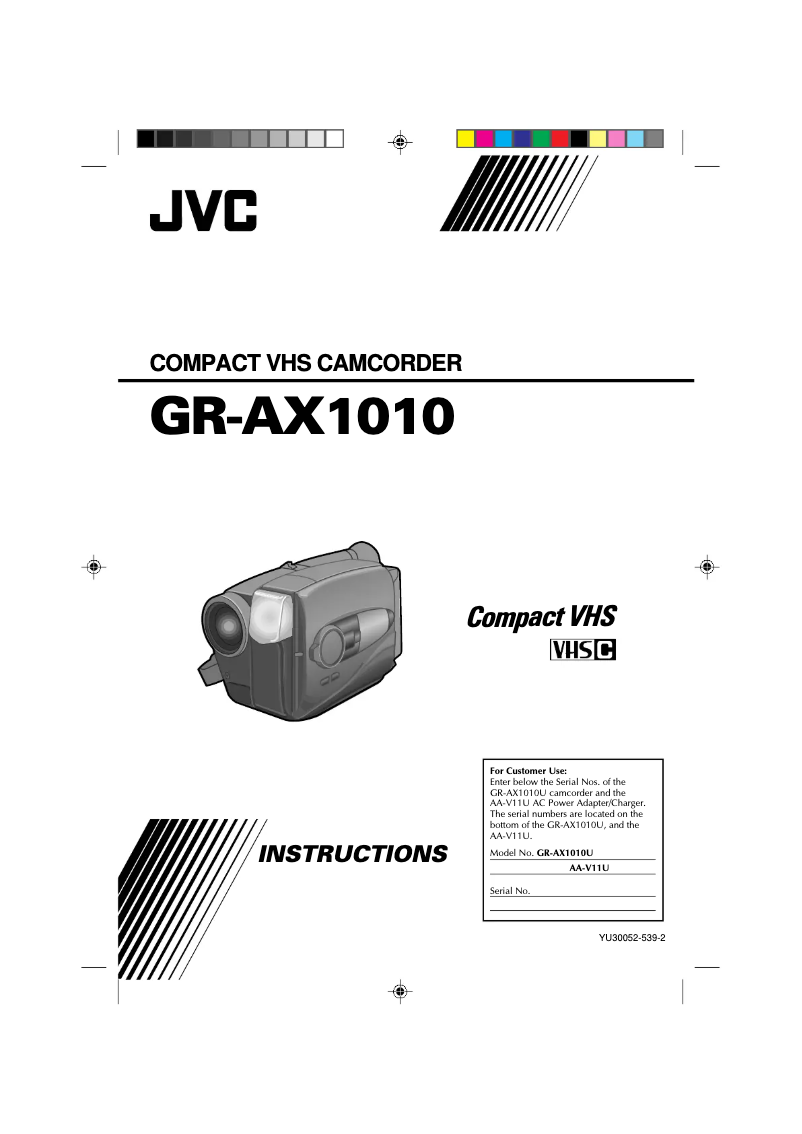 Page 1 de la notice Manuel utilisateur JVC GR-AX1010