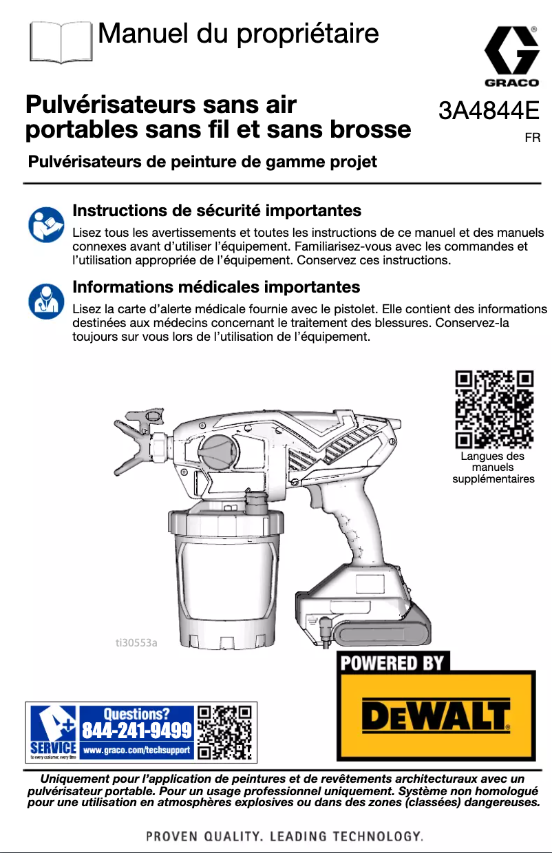 Page n°1 - Manuel utilisateur Graco TC Pro PLUS Cordless 17N223