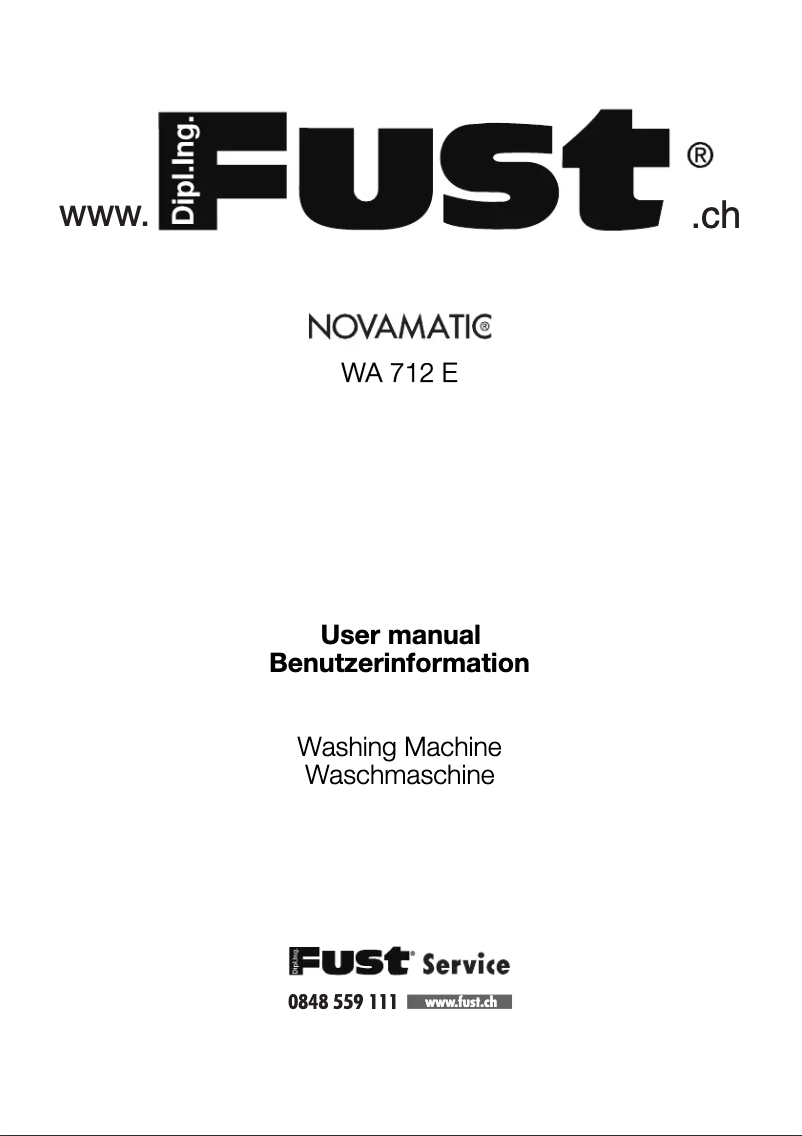 Page 1 de la notice Manuel utilisateur Fust Novamatic WA 712 E
