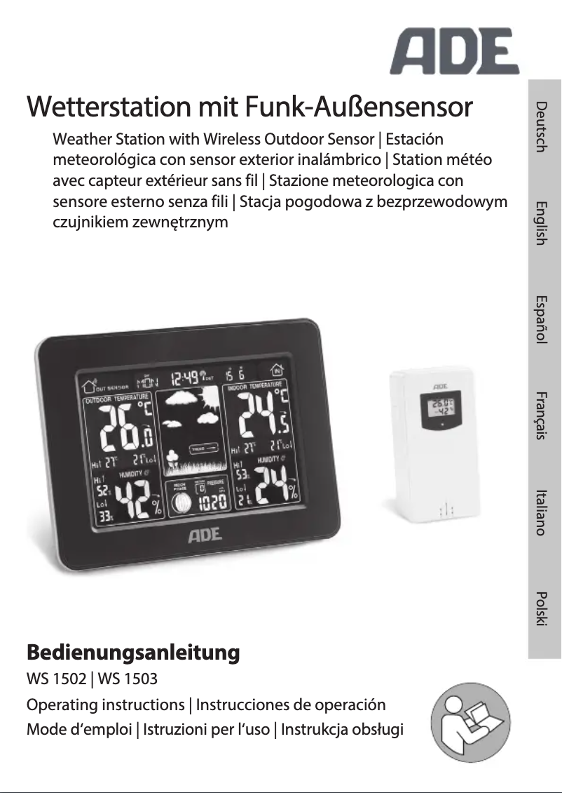 Page 1 de la notice Manuel utilisateur ADE WS 1502