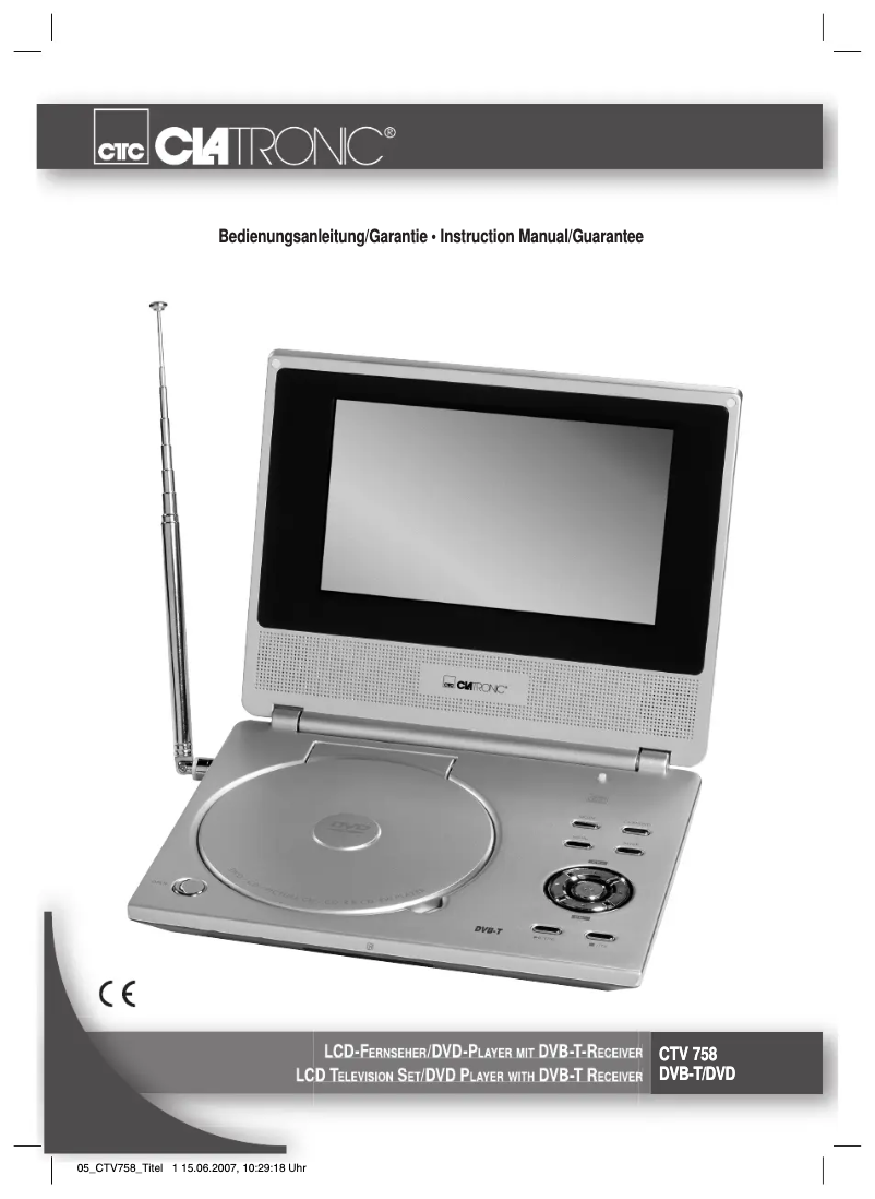 Image de la première page du manuel de l'appareil CTV 758