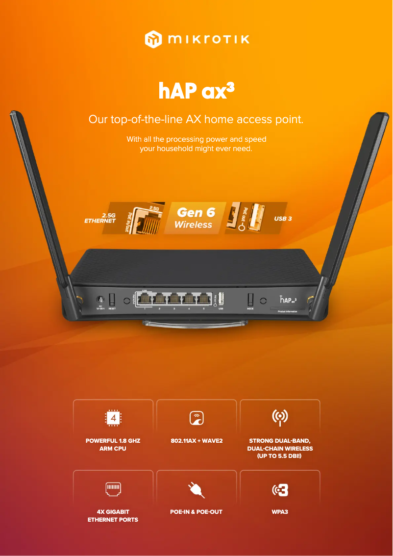 Page n°1 - Brochure Mikrotik hAP ax³