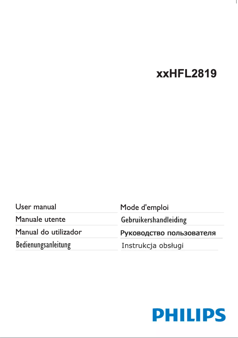 Page n°1 - Manuel utilisateur Philips 22HFL2819P