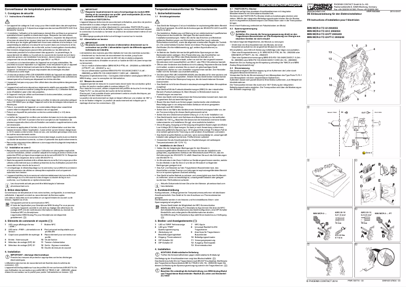 Image de la première page du manuel de l'appareil MINI MCR-2-TC-UI-PT
