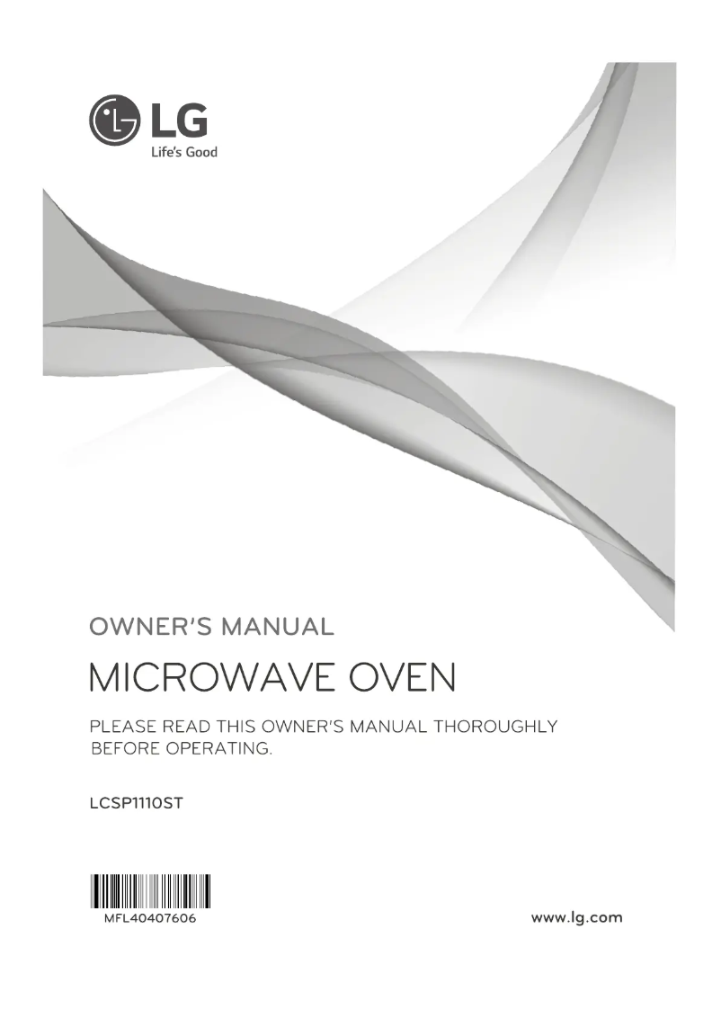 Page n°1 - Manuel utilisateur LG LCSP1110ST