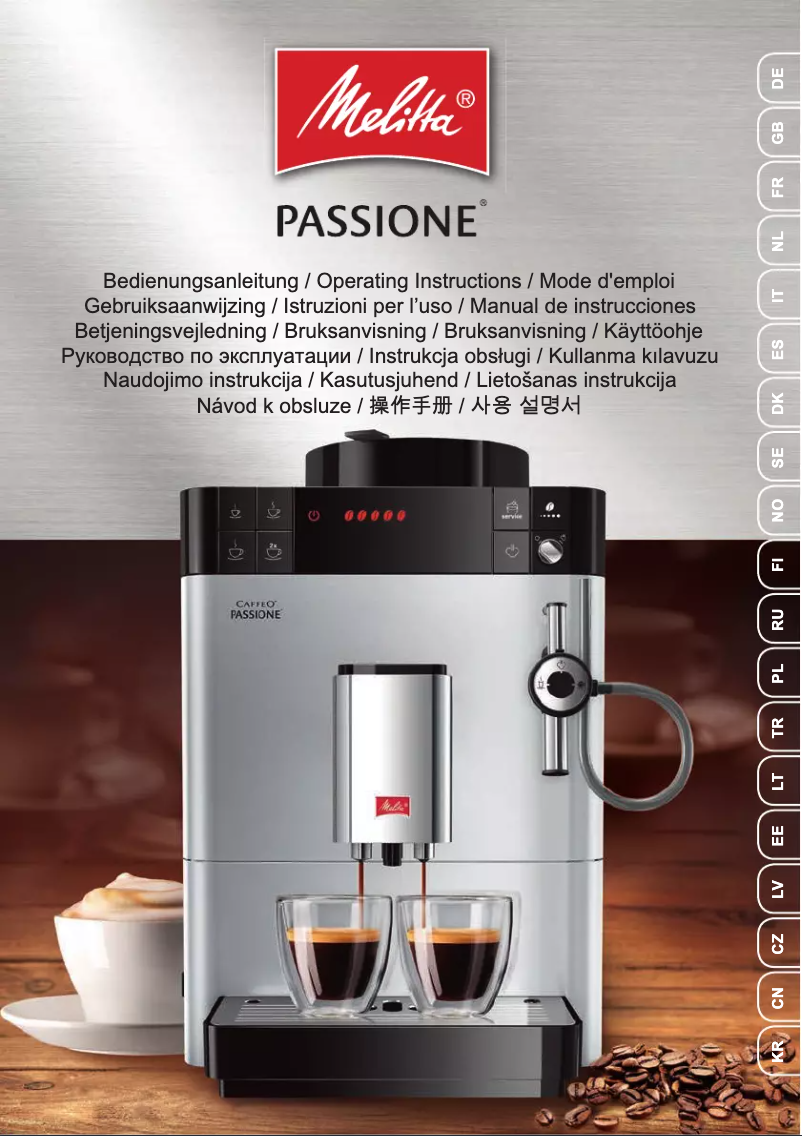 Page n°1 - Manuel utilisateur Melitta Caffeo Passione