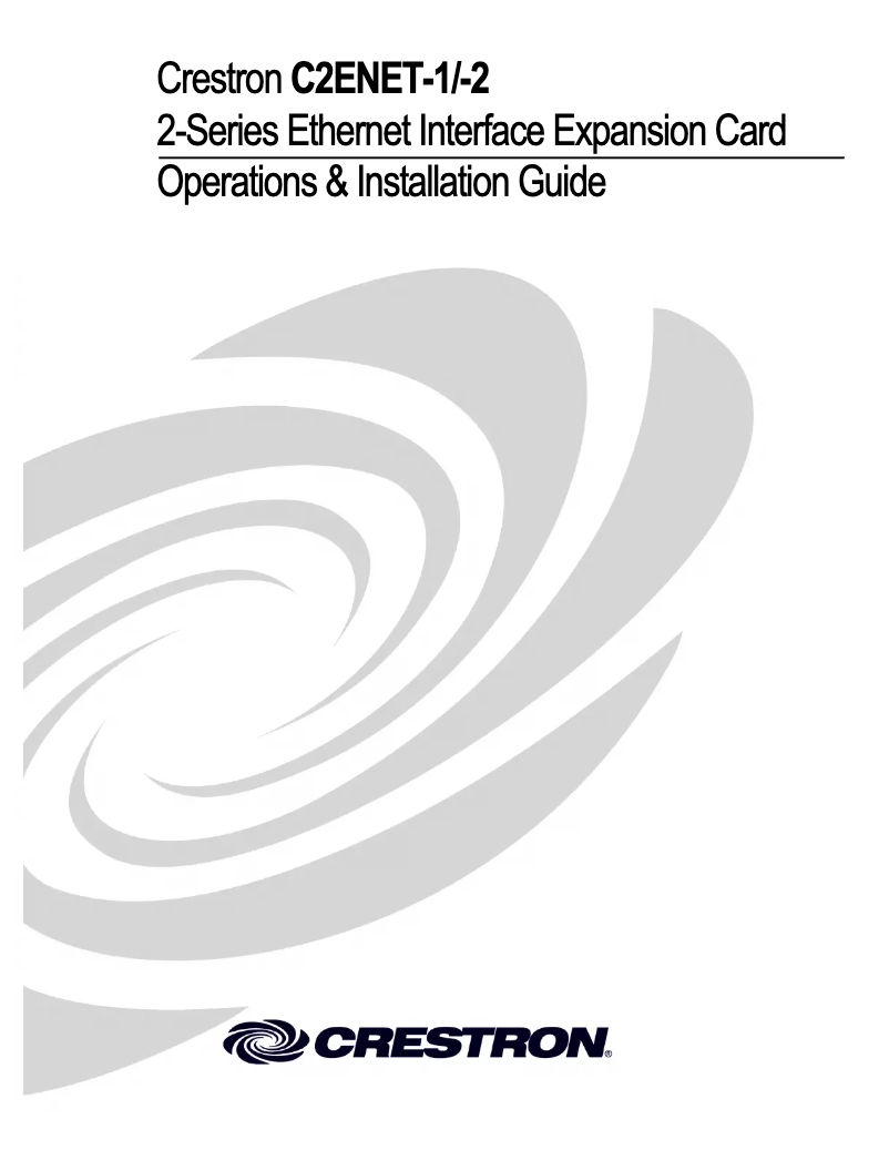 Página 1 del manual Manual de usuario Crestron C2ENET-1