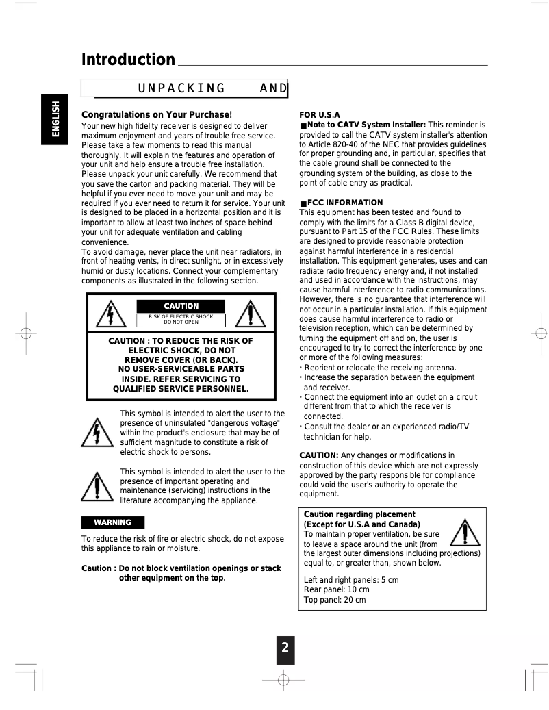 Page 1 de la notice Manuel utilisateur Sherwood RD-6105