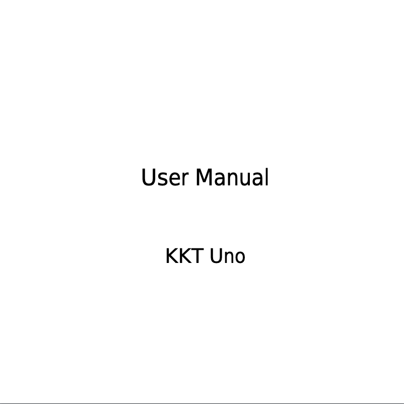 Image de la première page du manuel de l'appareil KKT Uno