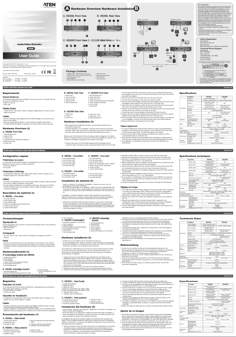 Page 1 de la notice Manuel utilisateur ATen VE200
