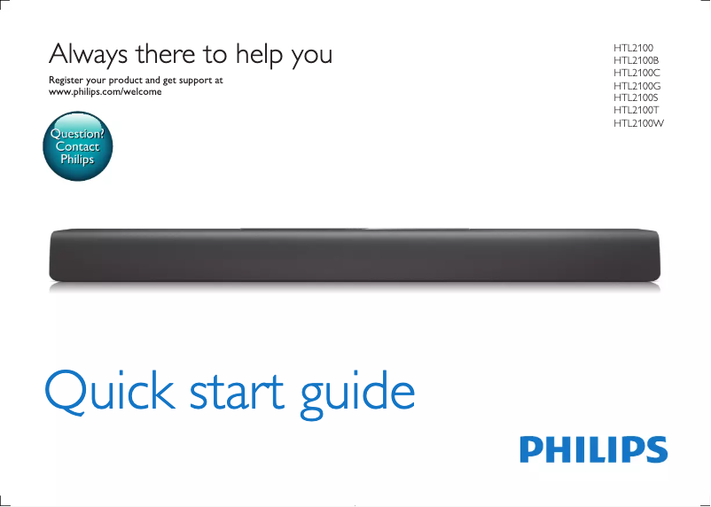 Page n°1 - Guide de démarrage rapide Philips HTL2100S