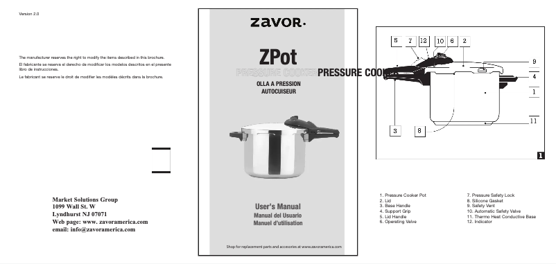 Page n°1 - Manuel utilisateur Zavor ZPot