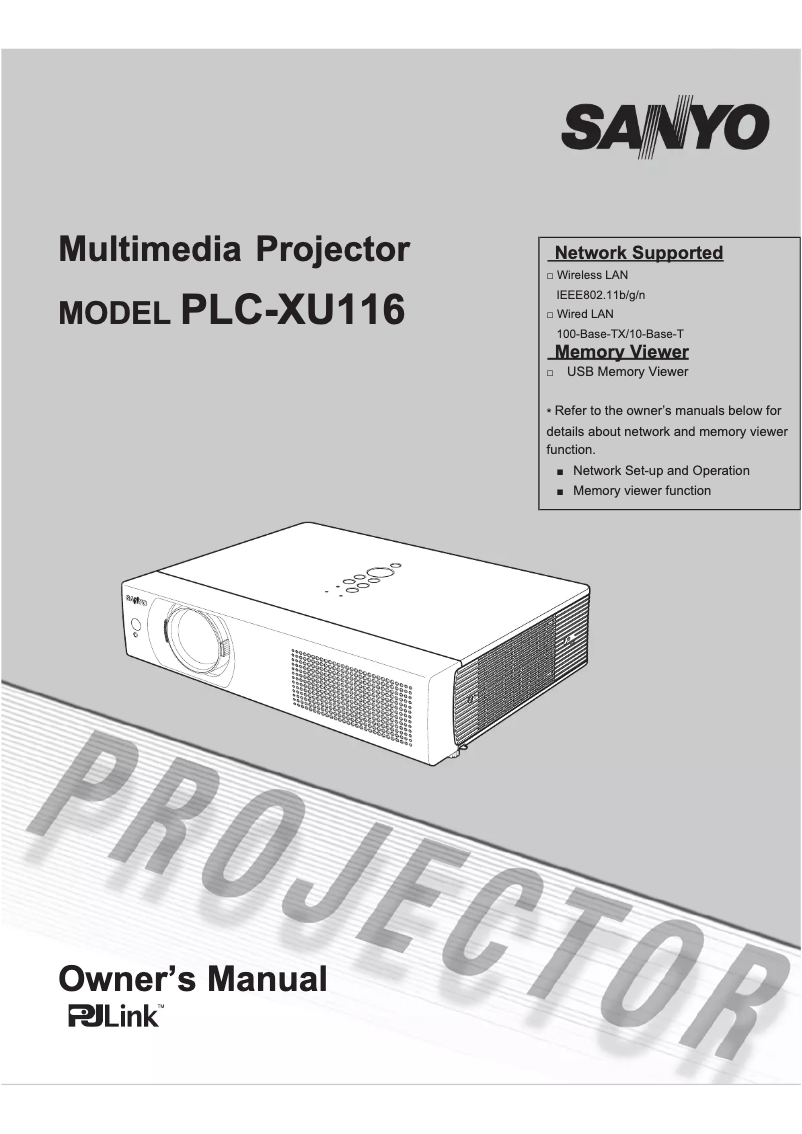 Page n°1 - Manuel utilisateur Sanyo PLC-XU116