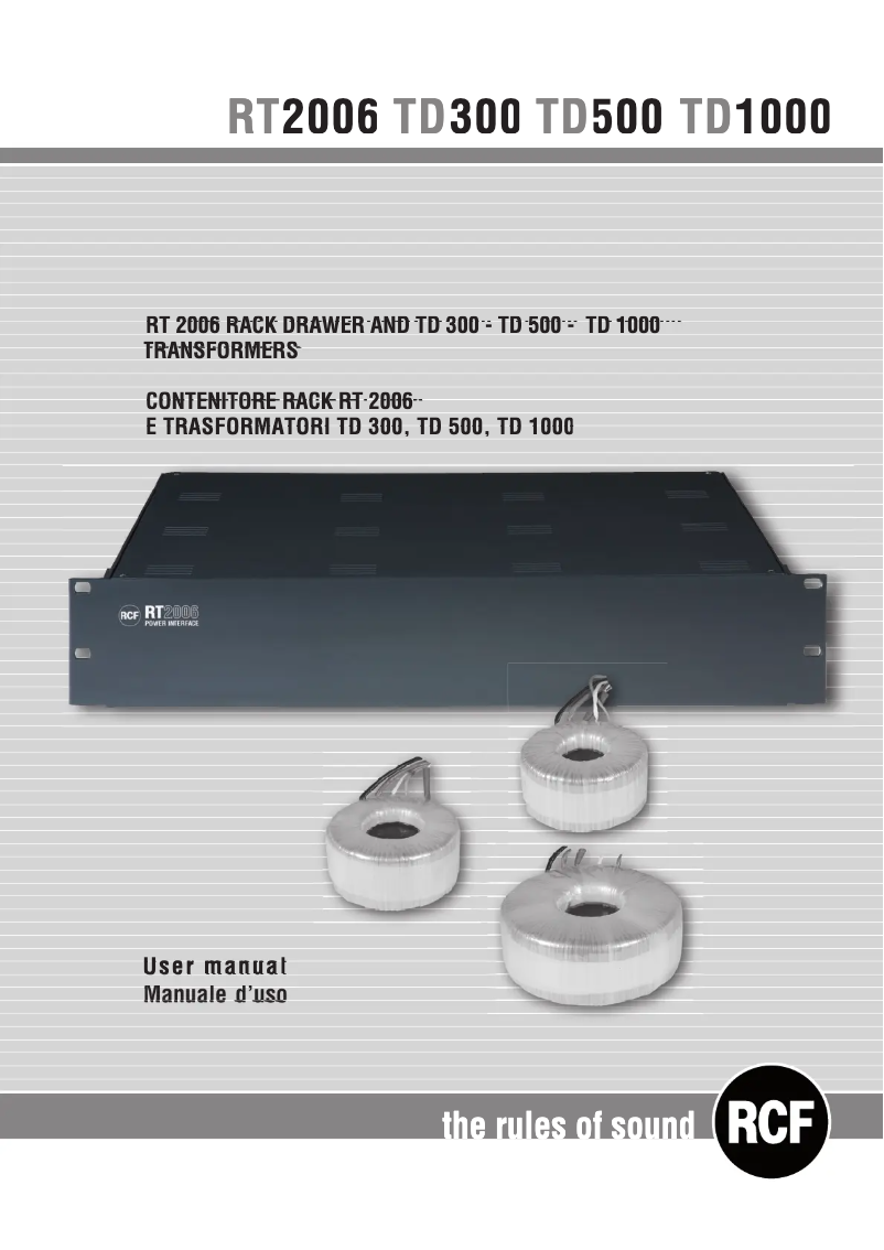 Page 1 de la notice Manuel utilisateur RCF RT2006