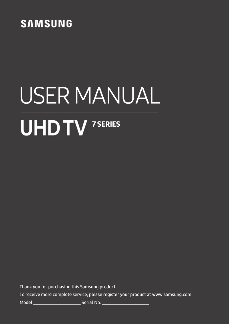 Page n°1 - Manuel utilisateur Samsung RU7410
