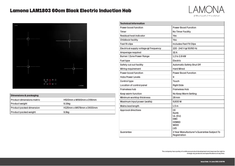 Image de la première page du manuel de l'appareil LAM1803